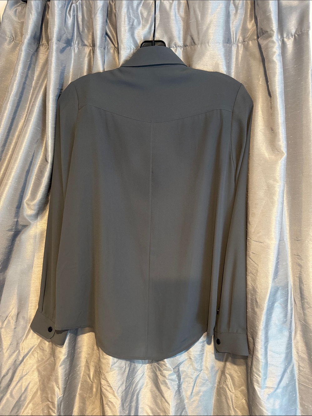 The Kooples Charcoal Gray Asymmetrical Zip Shirt size Medium. - Picture 5 of 5
